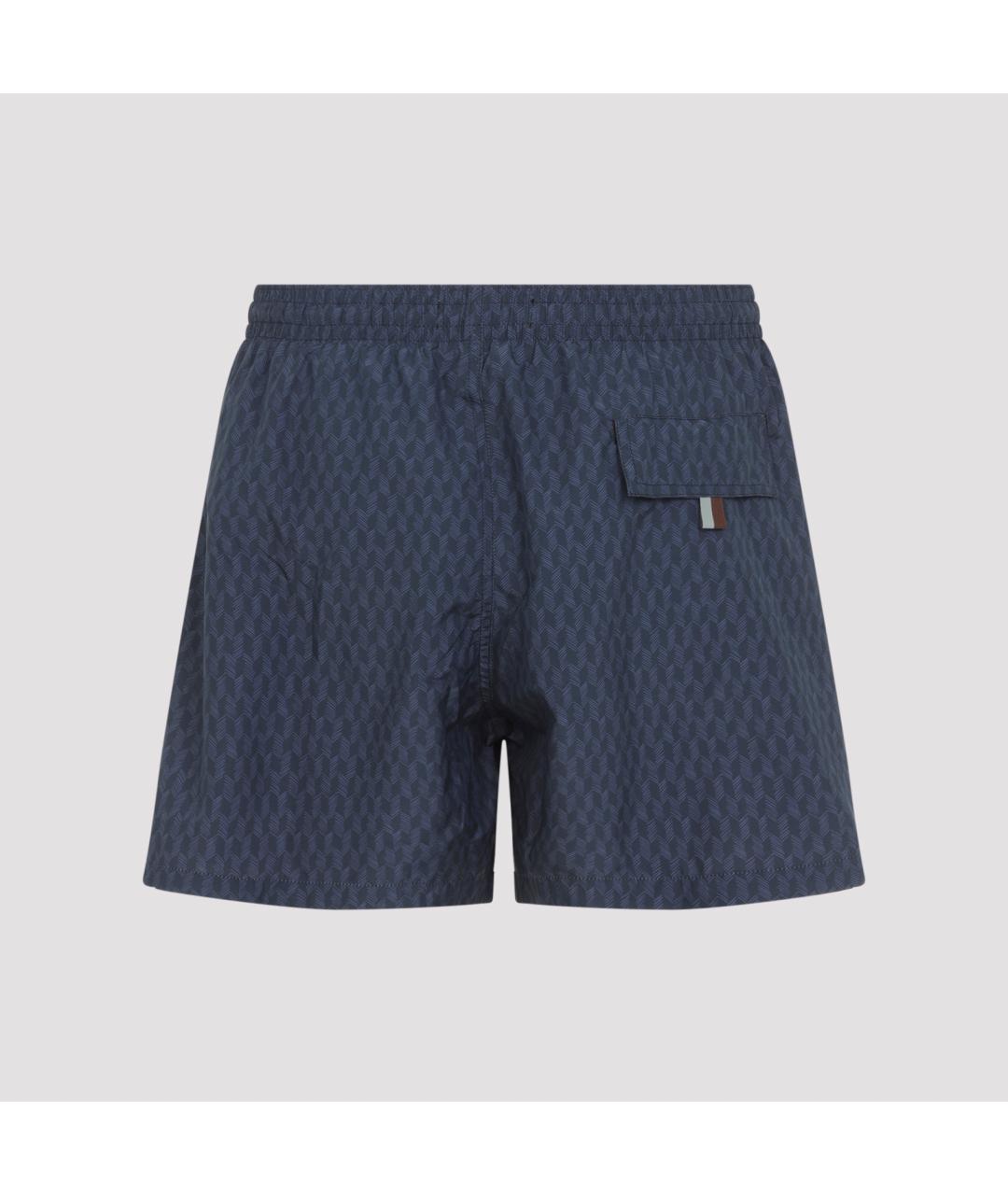 CANALI Синие полиэстеровые шорты, фото 3