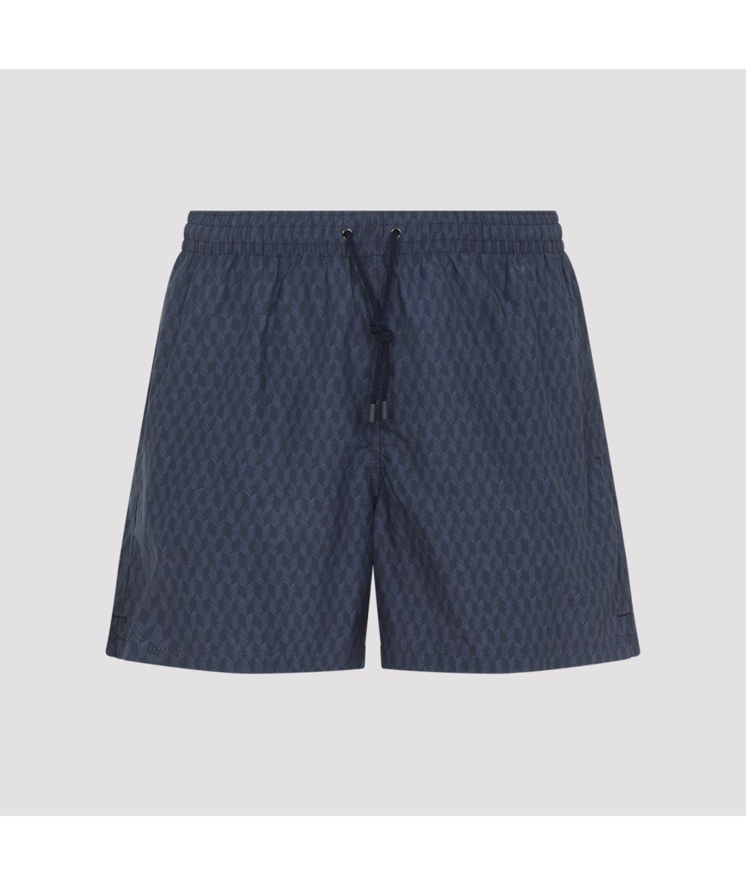 CANALI Синие полиэстеровые шорты, фото 2