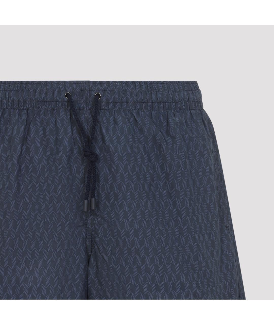 CANALI Синие полиэстеровые шорты, фото 4