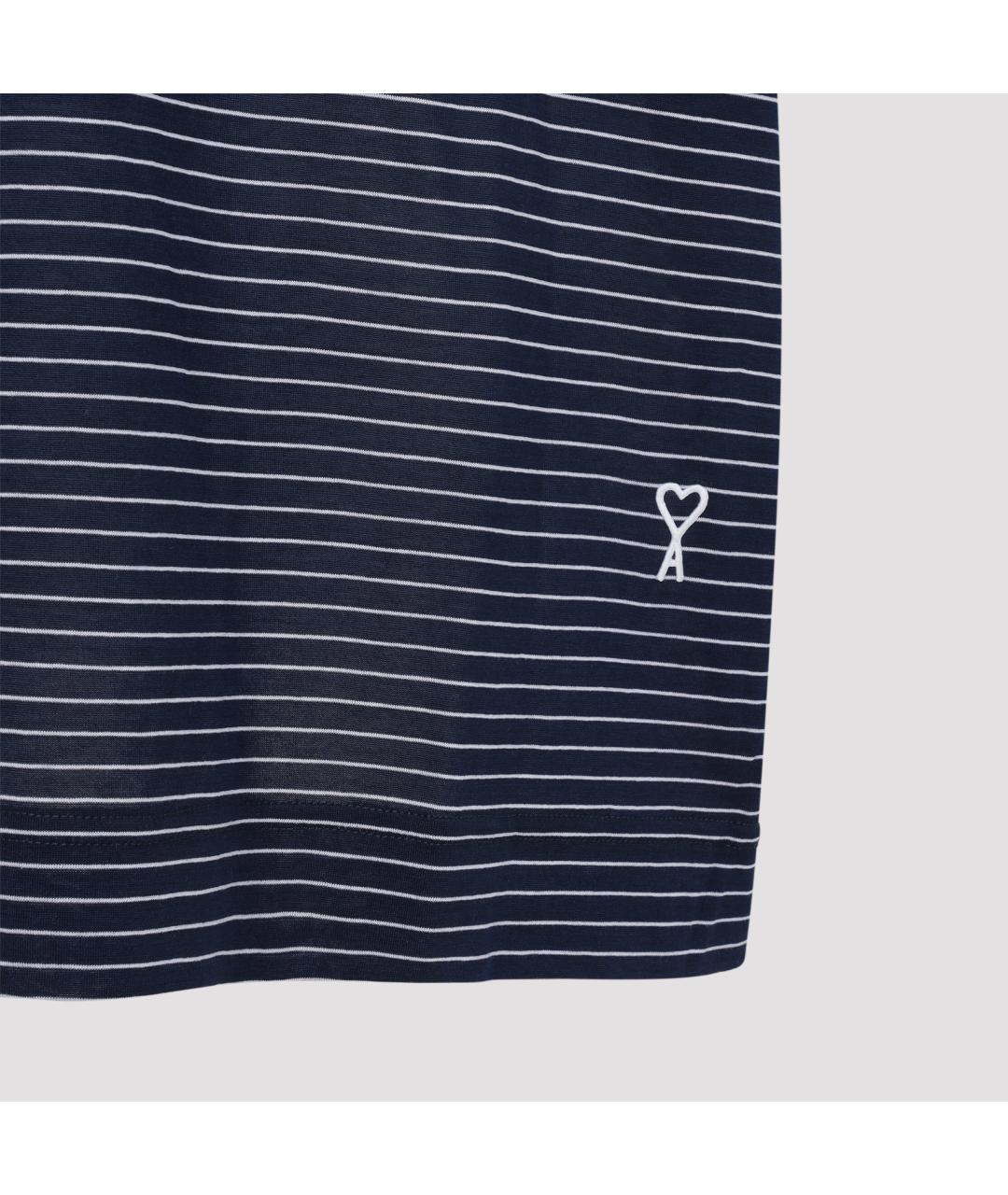 Ami Paris Синее хлопковое поло с коротким рукавом, фото 5