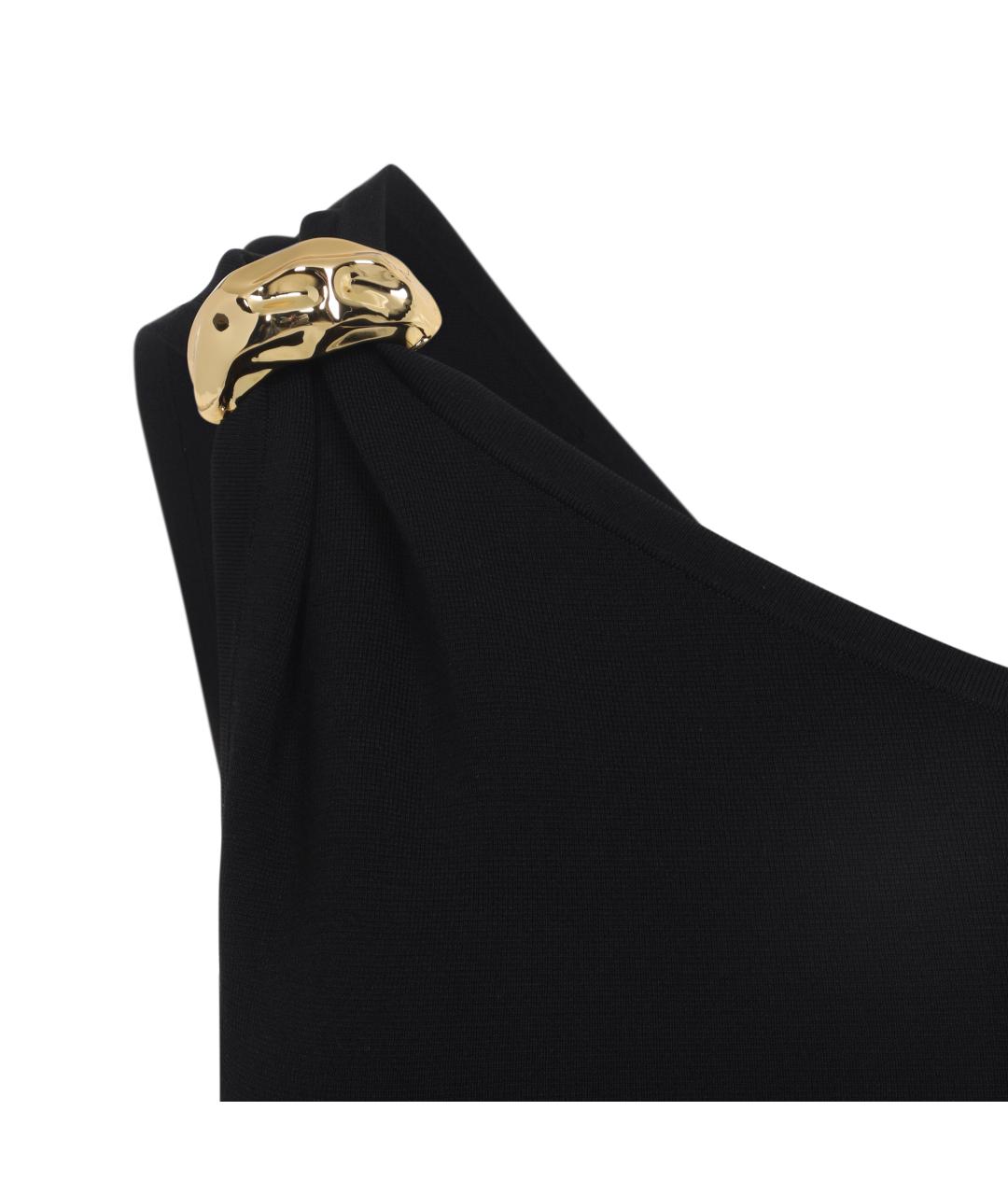 ELISABETTA FRANCHI Черное полиэстеровое платье, фото 5