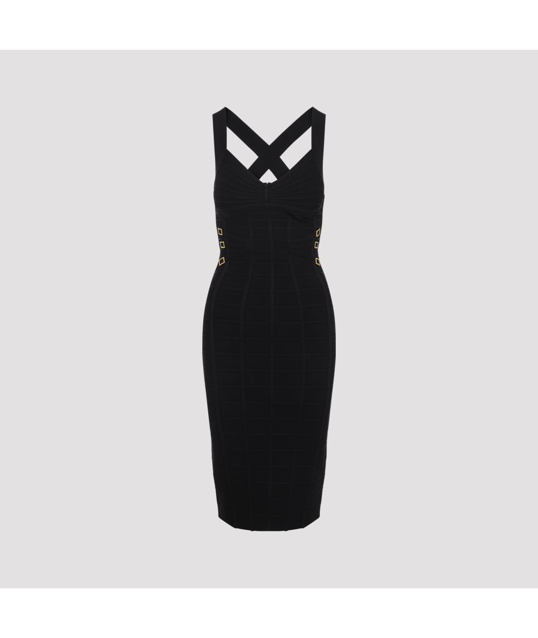 ELISABETTA FRANCHI Черное вискозное платье, фото 2