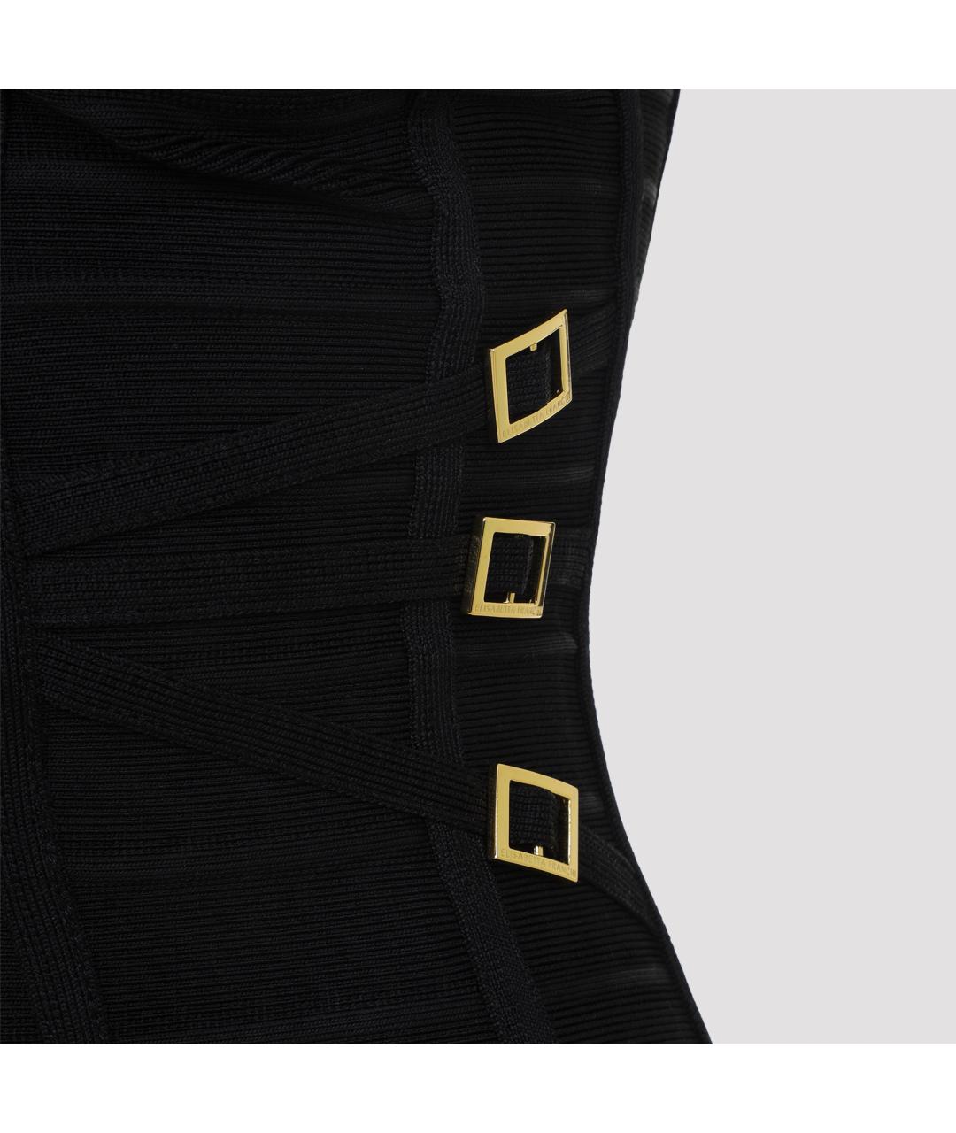 ELISABETTA FRANCHI Черное вискозное платье, фото 5