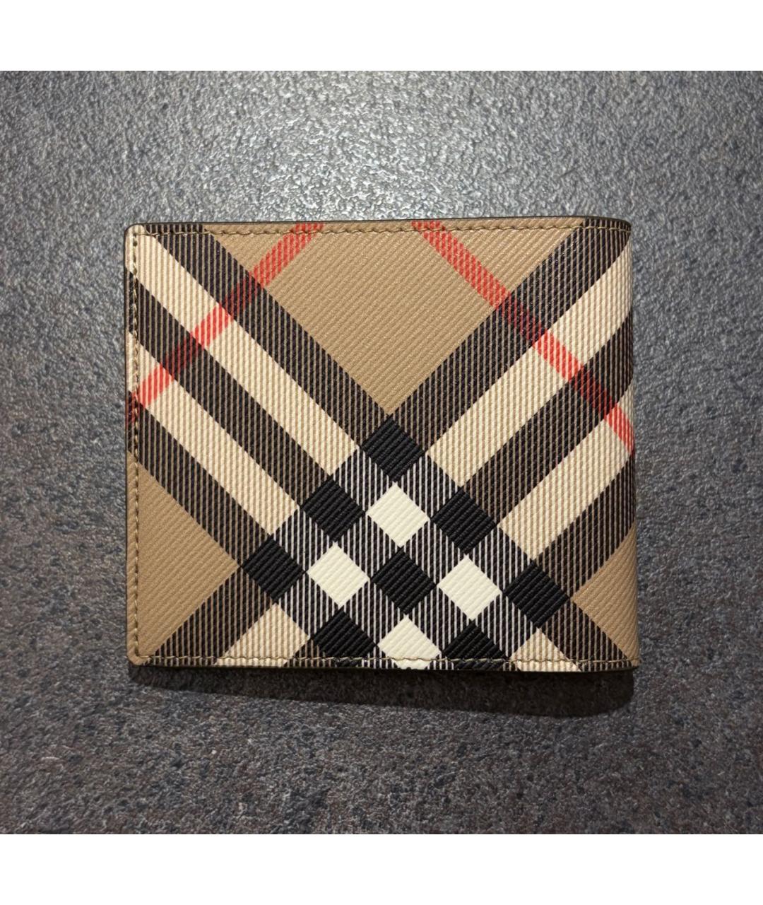 BURBERRY Бежевый кожаный кошелек, фото 3