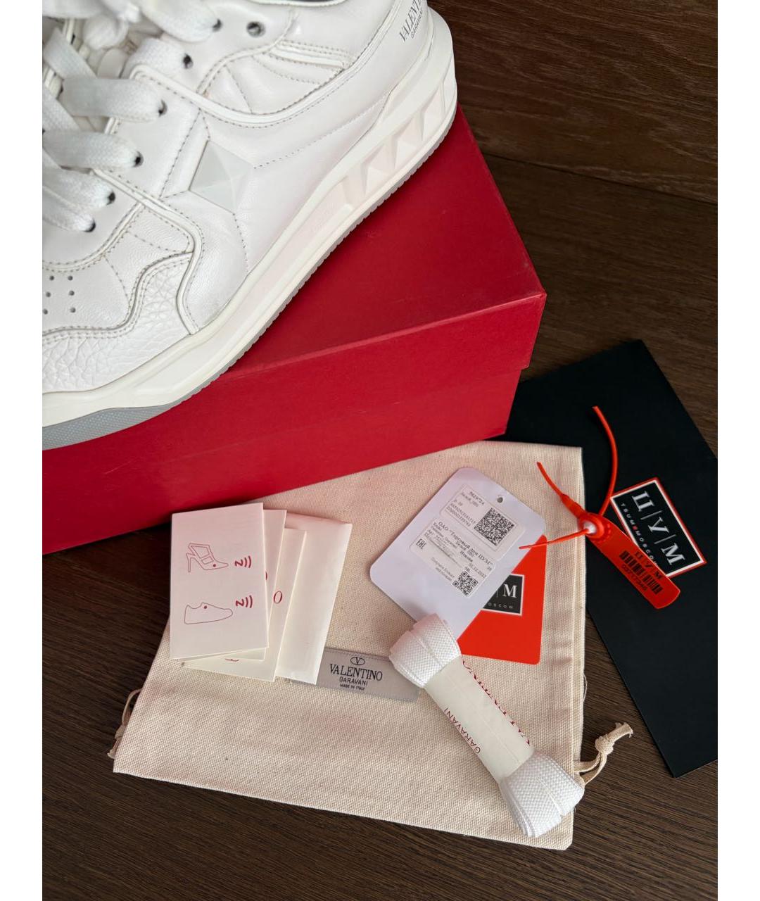 VALENTINO Белые кожаные кеды, фото 5