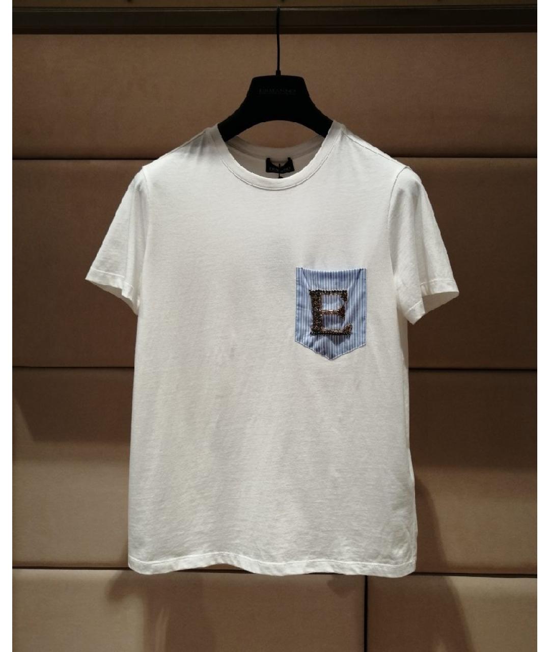 ERMANNO SCERVINO Белая хлопковая футболка, фото 3