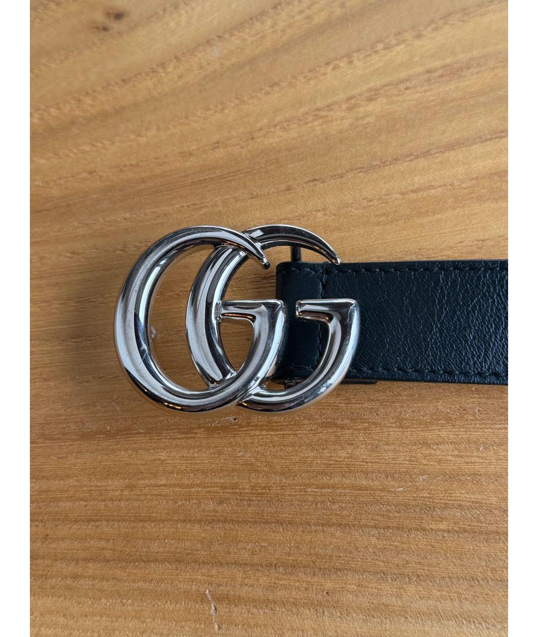 GUCCI Черный кожаный пояс/ремень, фото 3