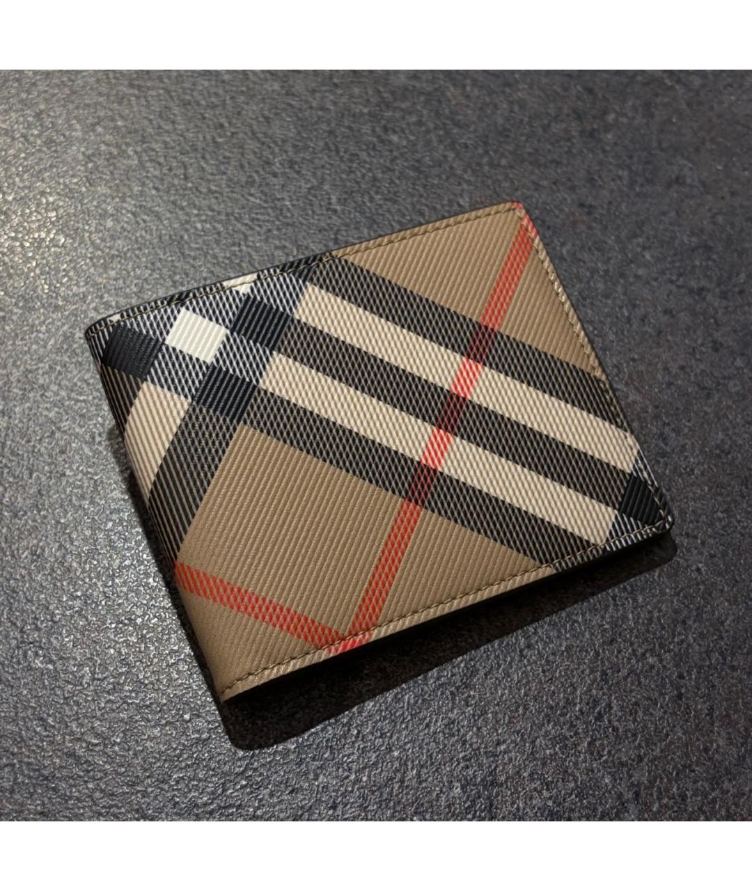 BURBERRY Бежевый кожаный кошелек, фото 2