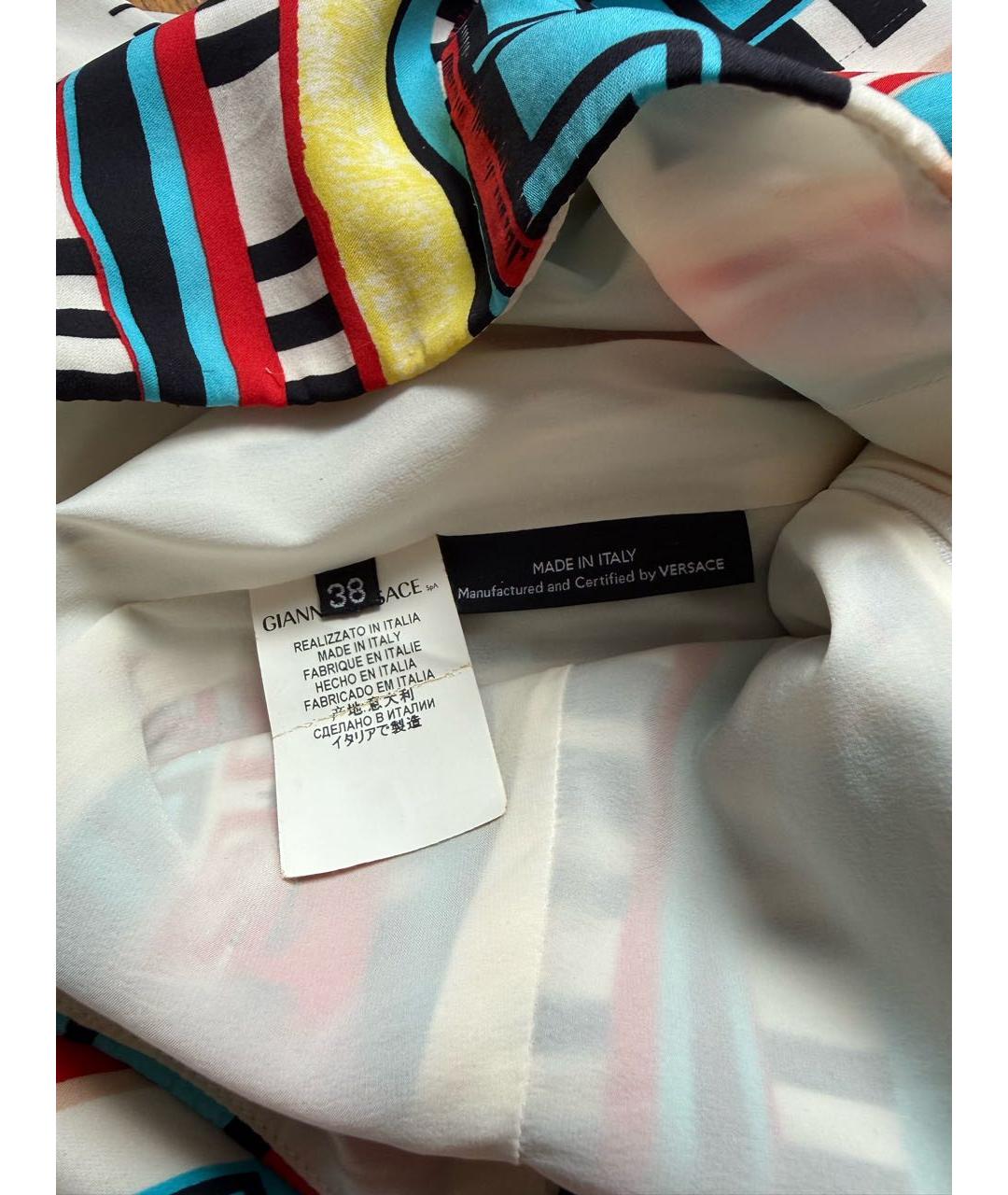 VERSACE Мульти шелковый костюм с юбками, фото 3