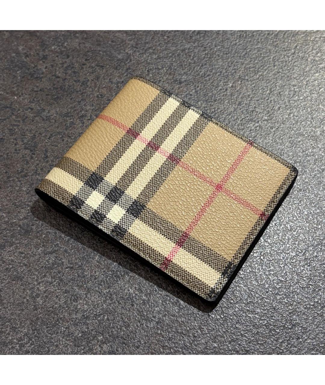 BURBERRY Бежевый кожаный кошелек, фото 3