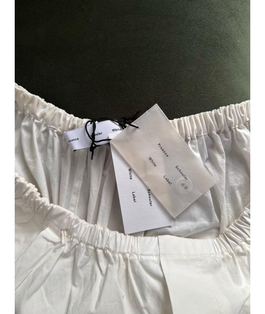 PROENZA SCHOULER Белые хлопковые брюки широкие, фото 3