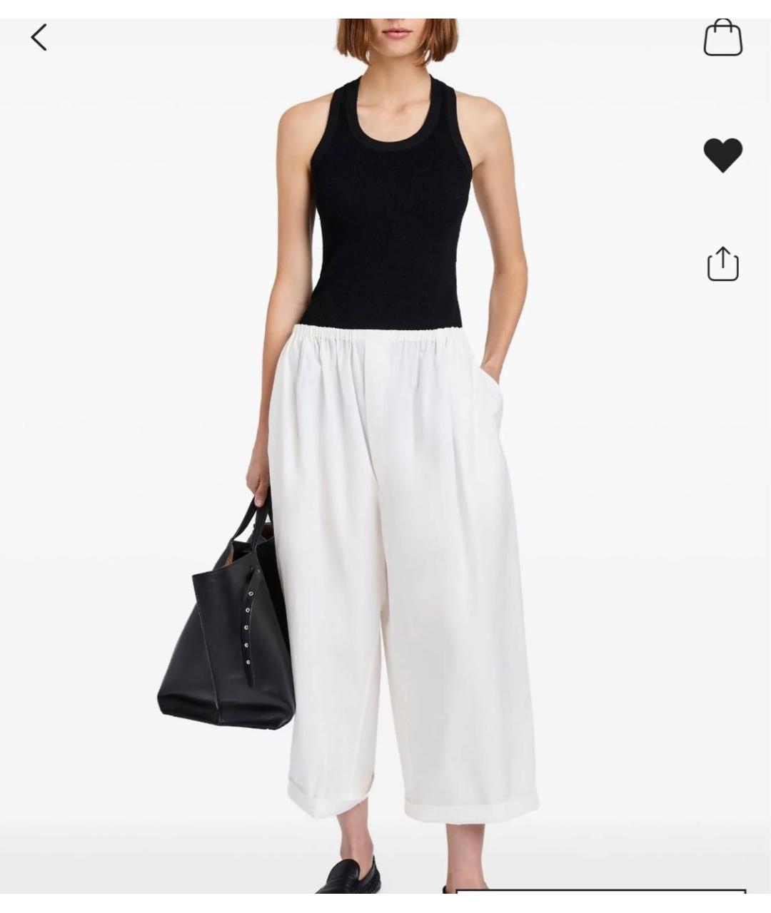 PROENZA SCHOULER Белые хлопковые брюки широкие, фото 5