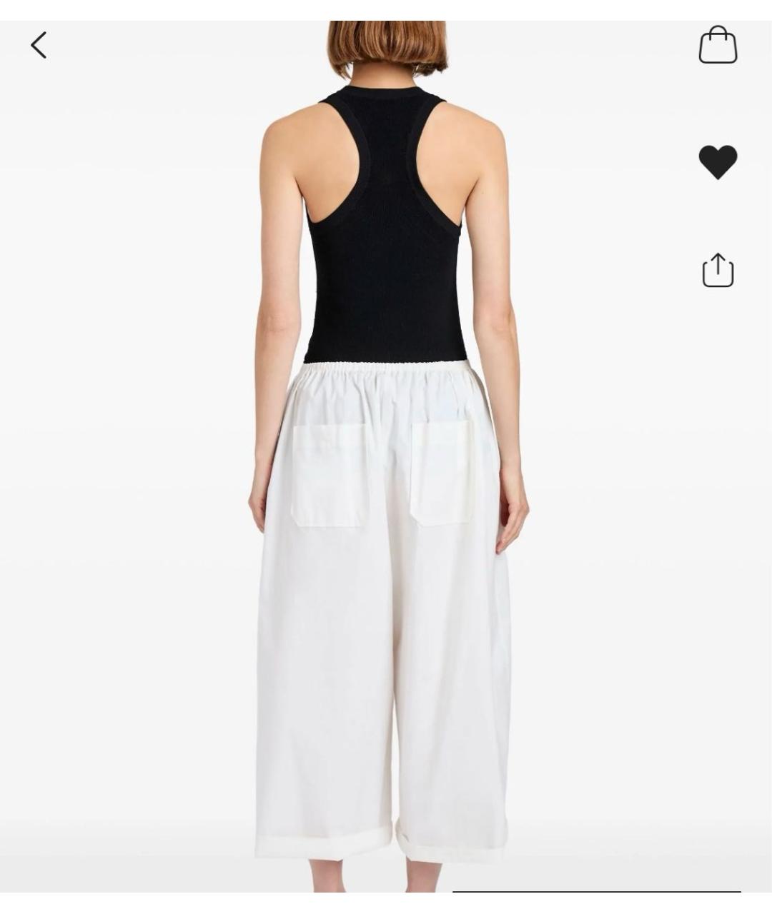 PROENZA SCHOULER Белые хлопковые брюки широкие, фото 6