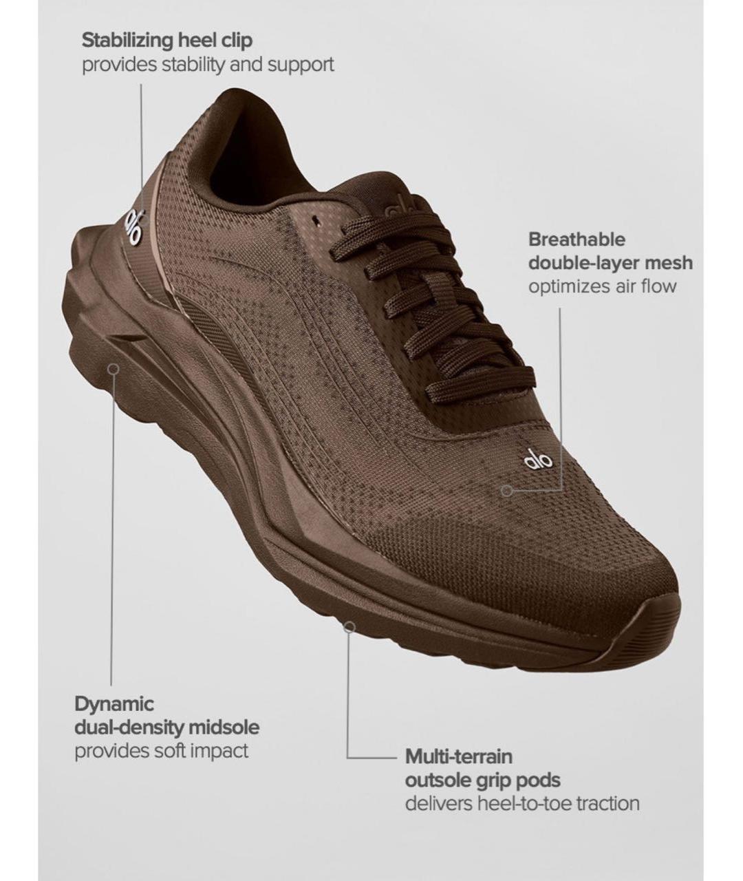 ALO YOGA Коричневые текстильные кроссовки, фото 6