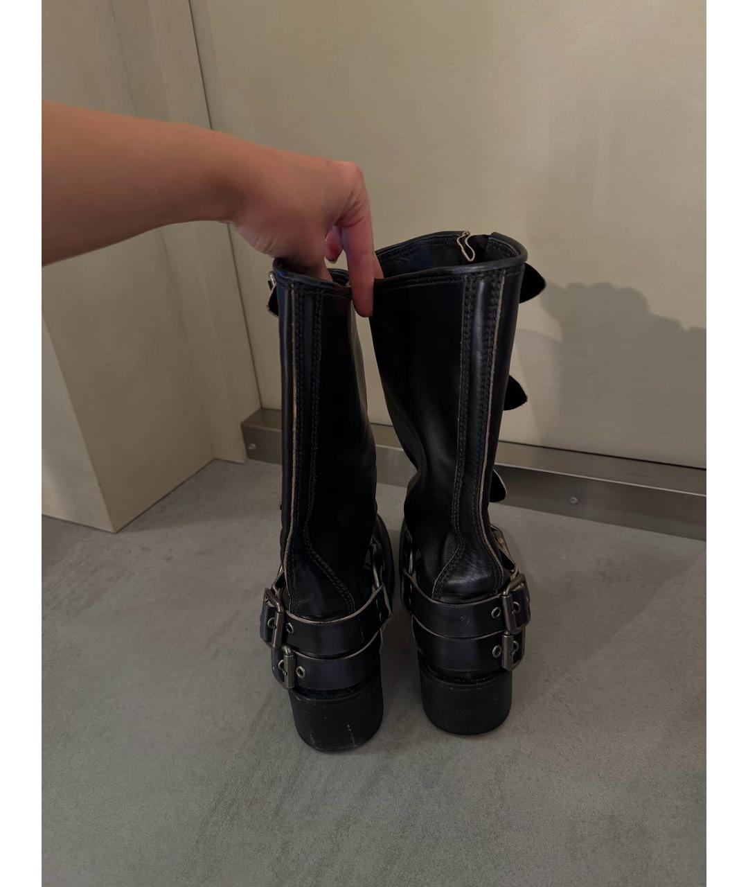 MIU MIU Черные кожаные сапоги, фото 4