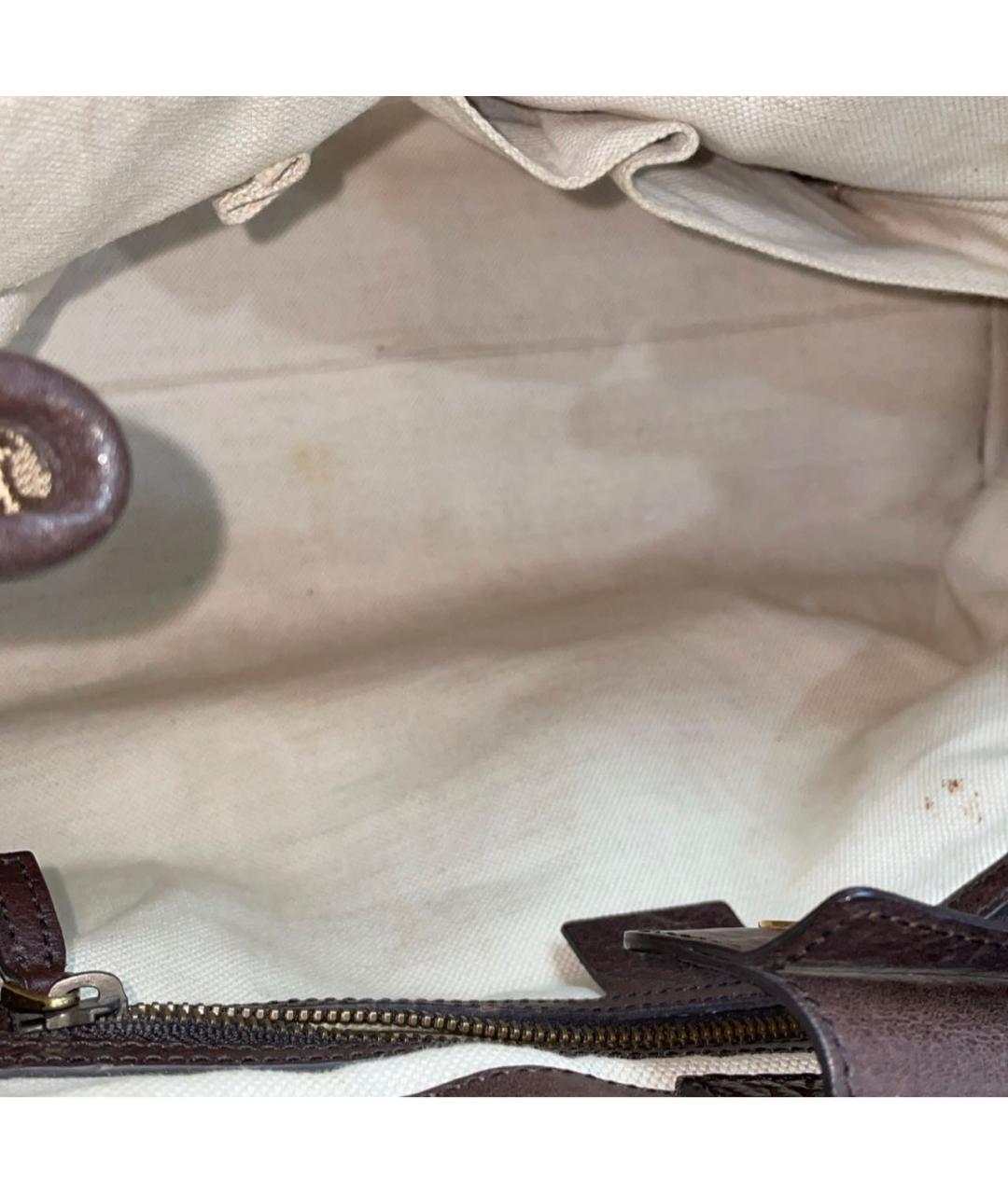GUCCI Коричневая тканевая сумка с короткими ручками, фото 4
