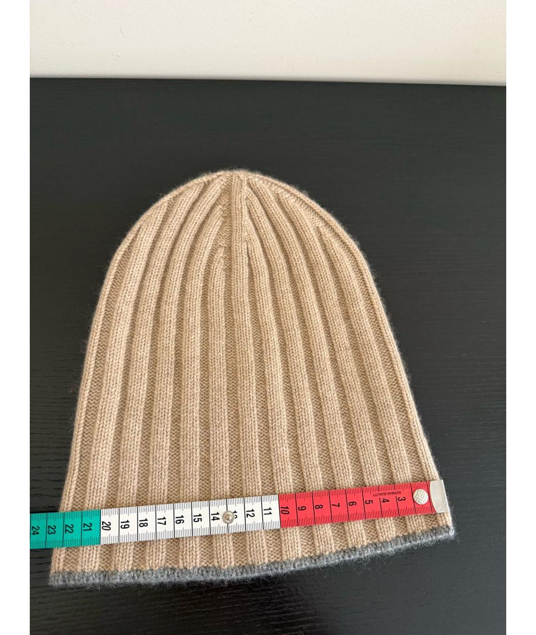 BRUNELLO CUCINELLI Бежевая кашемировая шапка, фото 5
