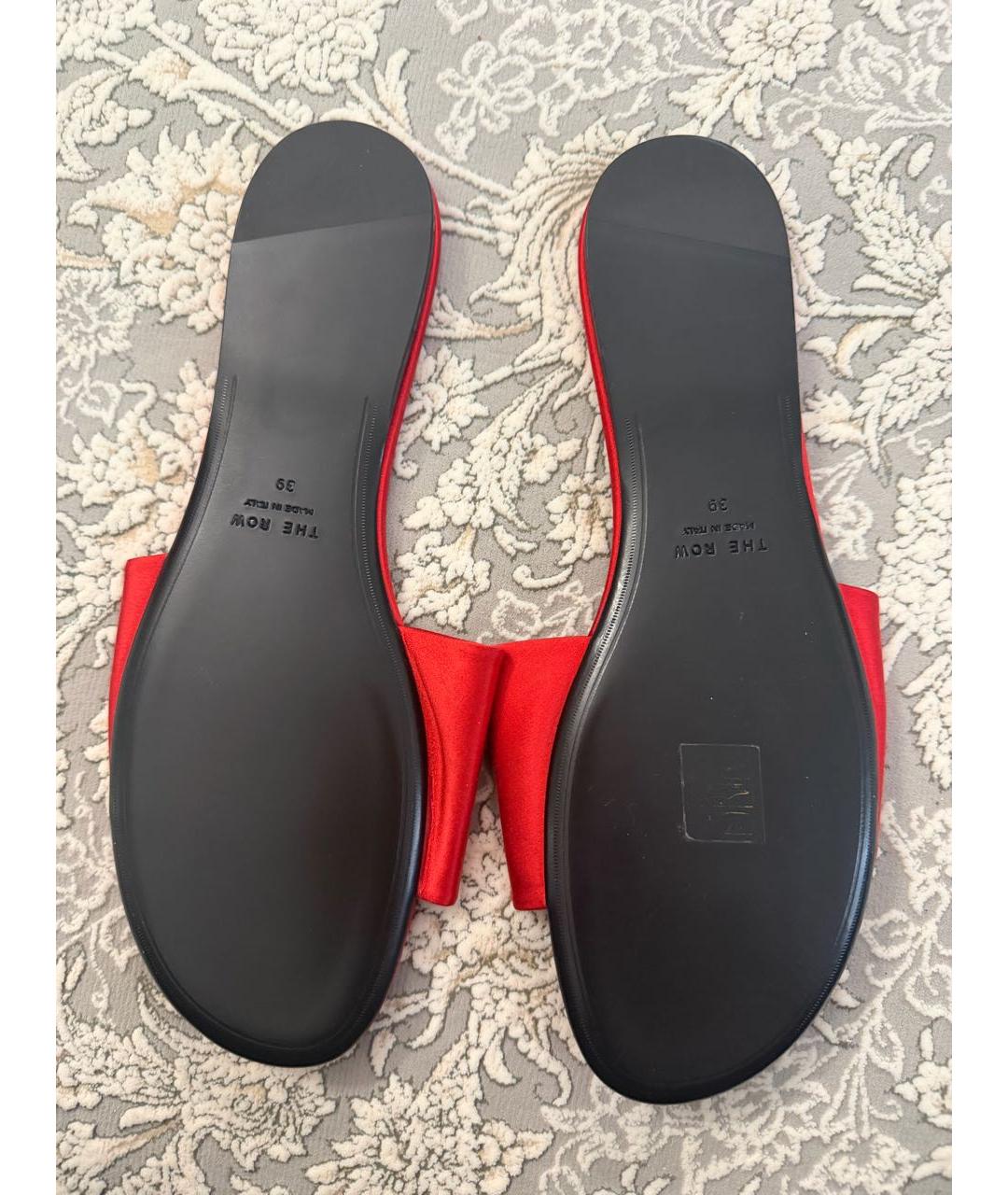 THE ROW Красные текстильные шлепанцы, фото 3