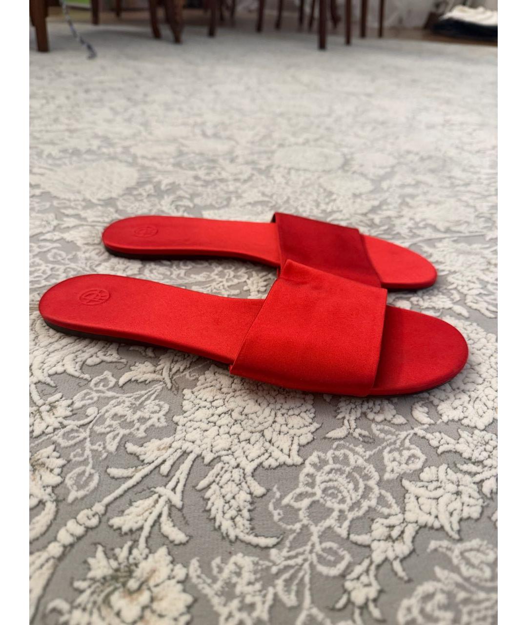 THE ROW Красные текстильные шлепанцы, фото 5