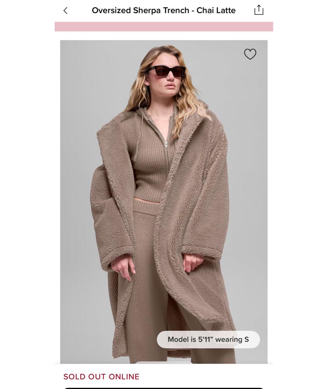 ALO YOGA Бежевая полиамидовая шуба, фото 5