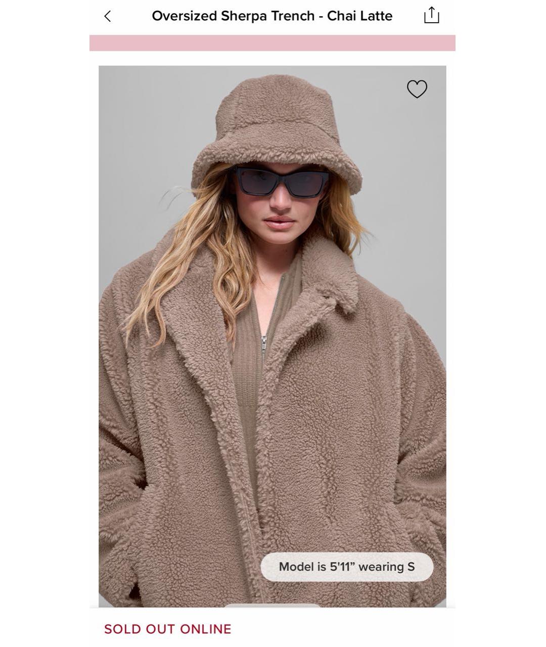 ALO YOGA Бежевая полиамидовая шуба, фото 7