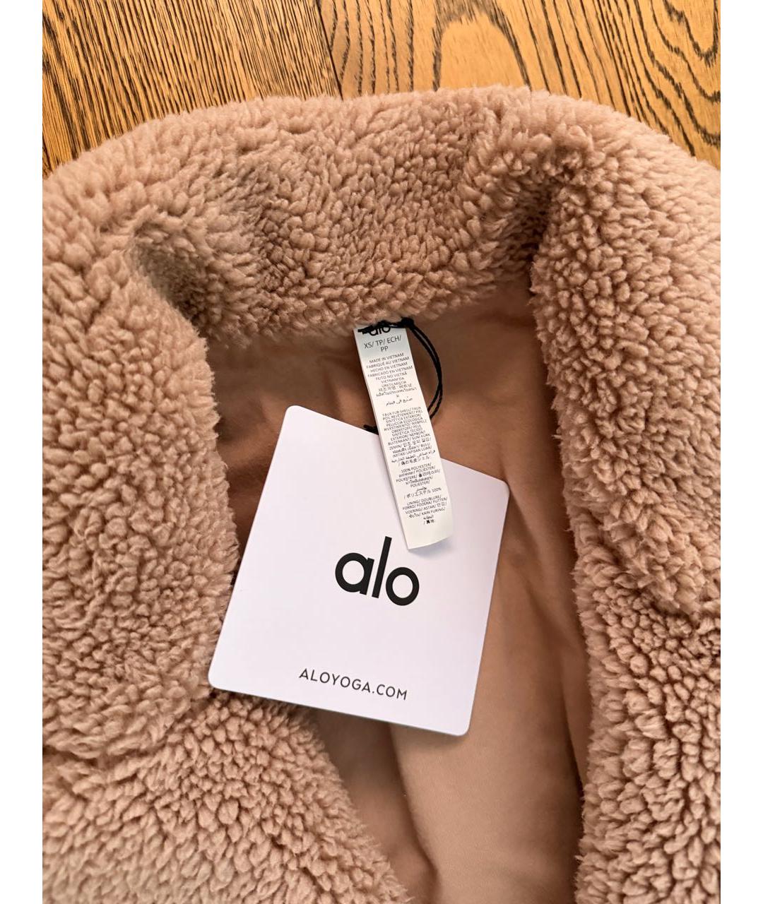 ALO YOGA Бежевая полиамидовая шуба, фото 4