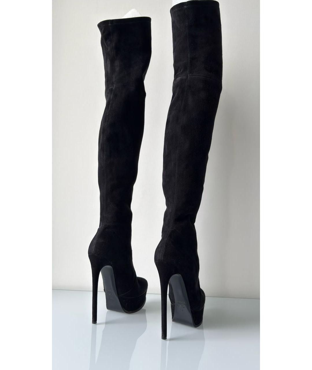 CASADEI Черные замшевые ботфорты, фото 7