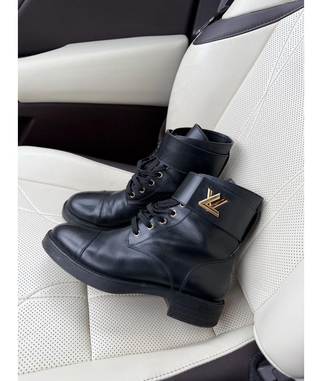 LOUIS VUITTON Черные кожаные ботинки, фото 2