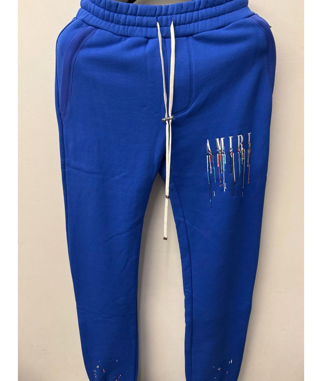 AMIRI Синие хлопковые повседневные брюки, фото 2