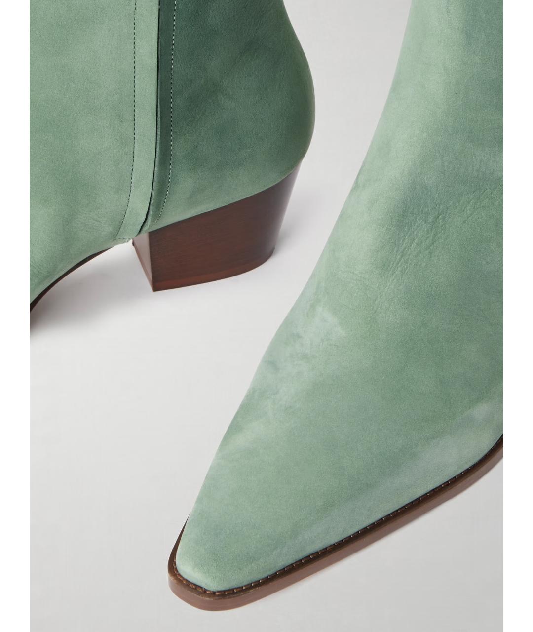 MANOLO BLAHNIK Зеленые замшевые ботильоны, фото 3