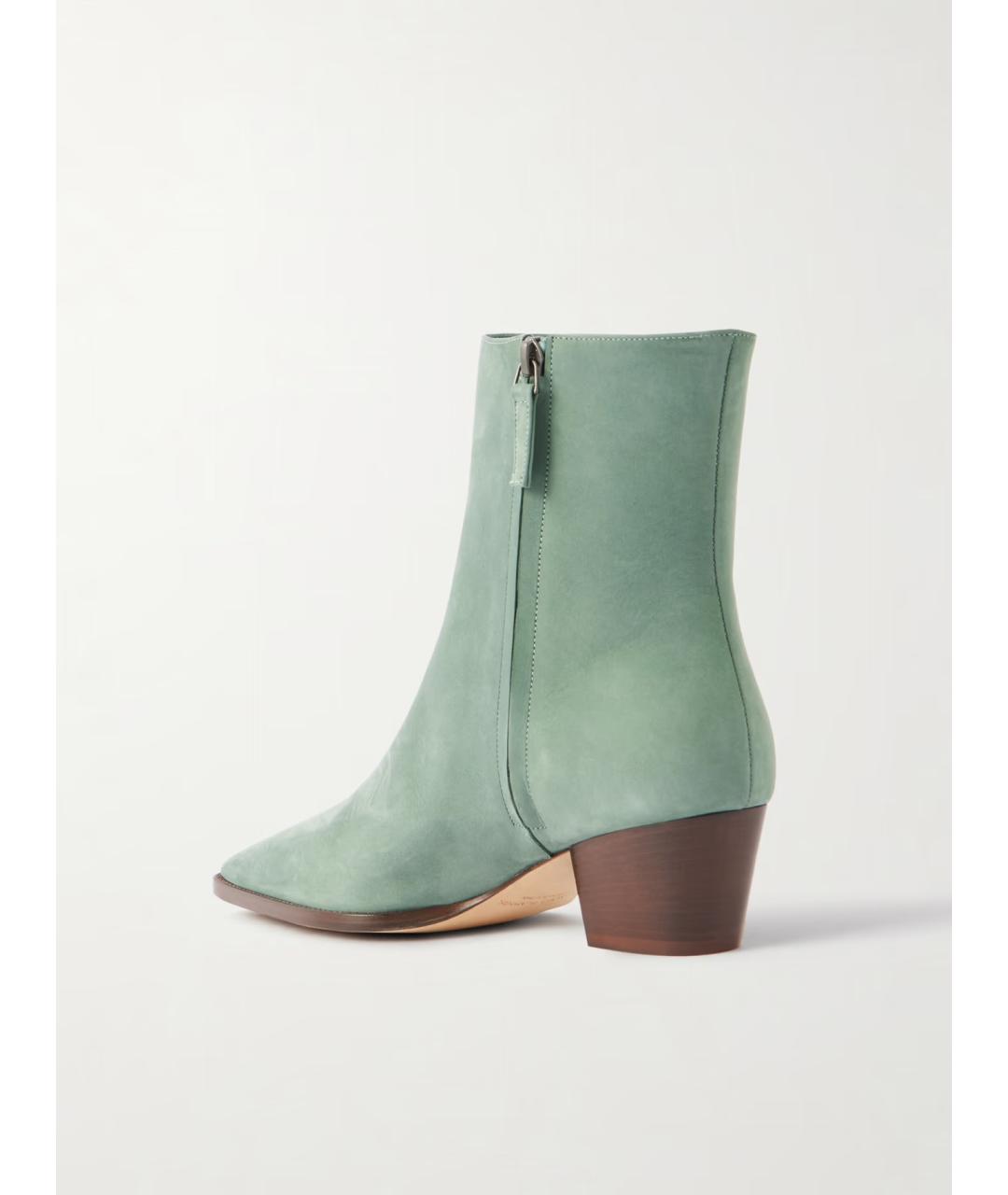 MANOLO BLAHNIK Зеленые замшевые ботильоны, фото 4