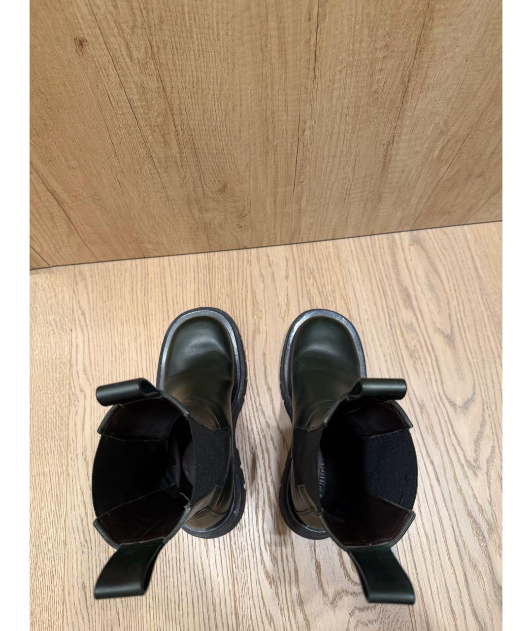 BOTTEGA VENETA Хаки кожаные ботинки, фото 3