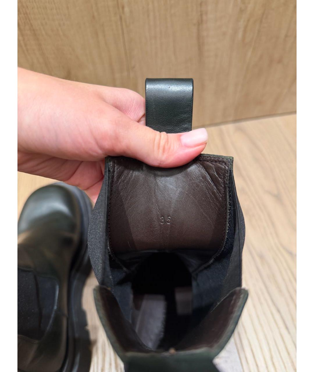 BOTTEGA VENETA Хаки кожаные ботинки, фото 6