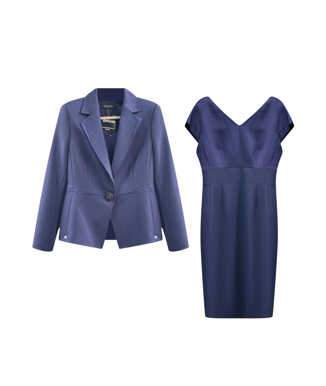 ESCADA Фиолетовый шерстяной костюм с юбками, фото 1