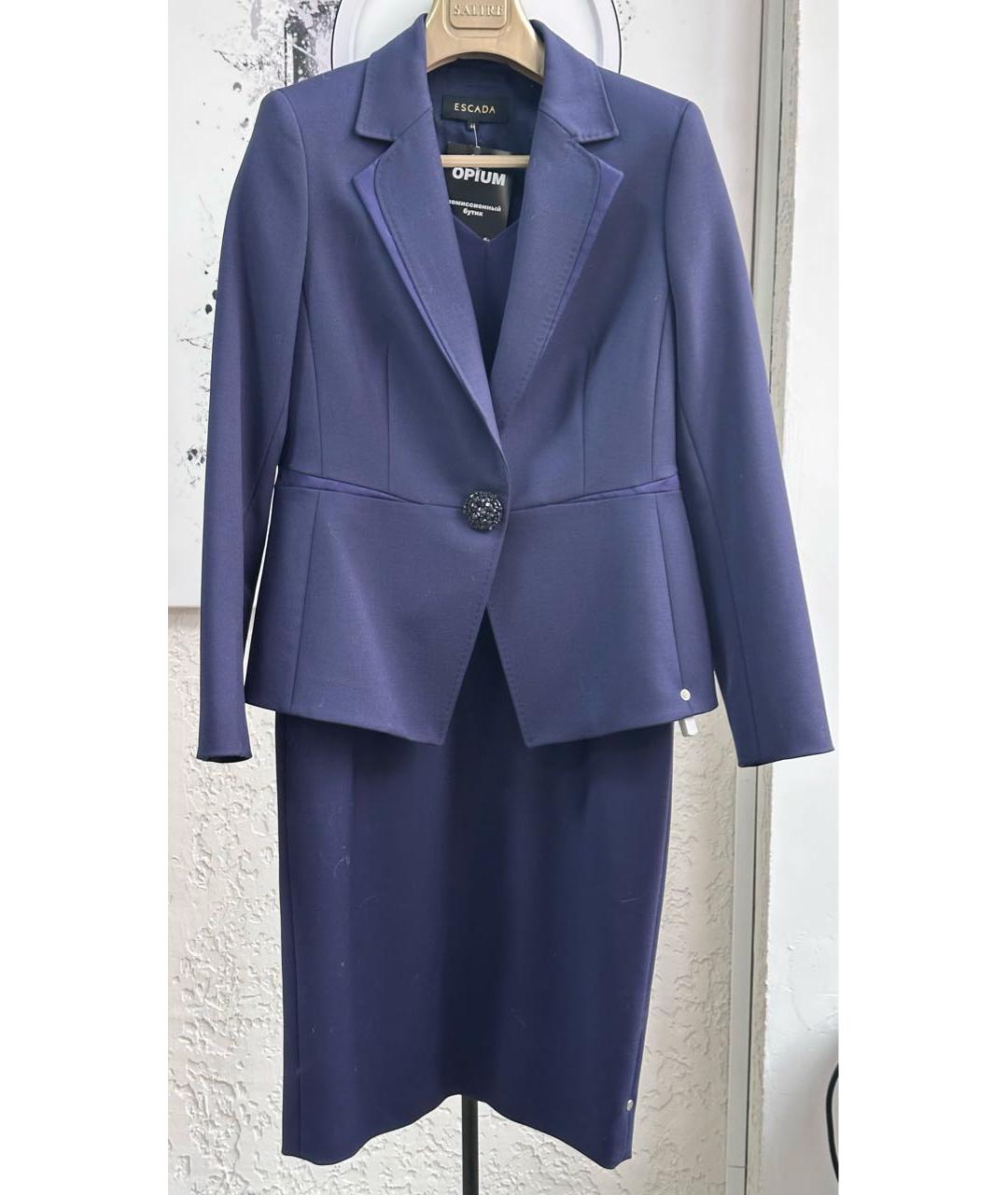 ESCADA Фиолетовый шерстяной костюм с юбками, фото 9