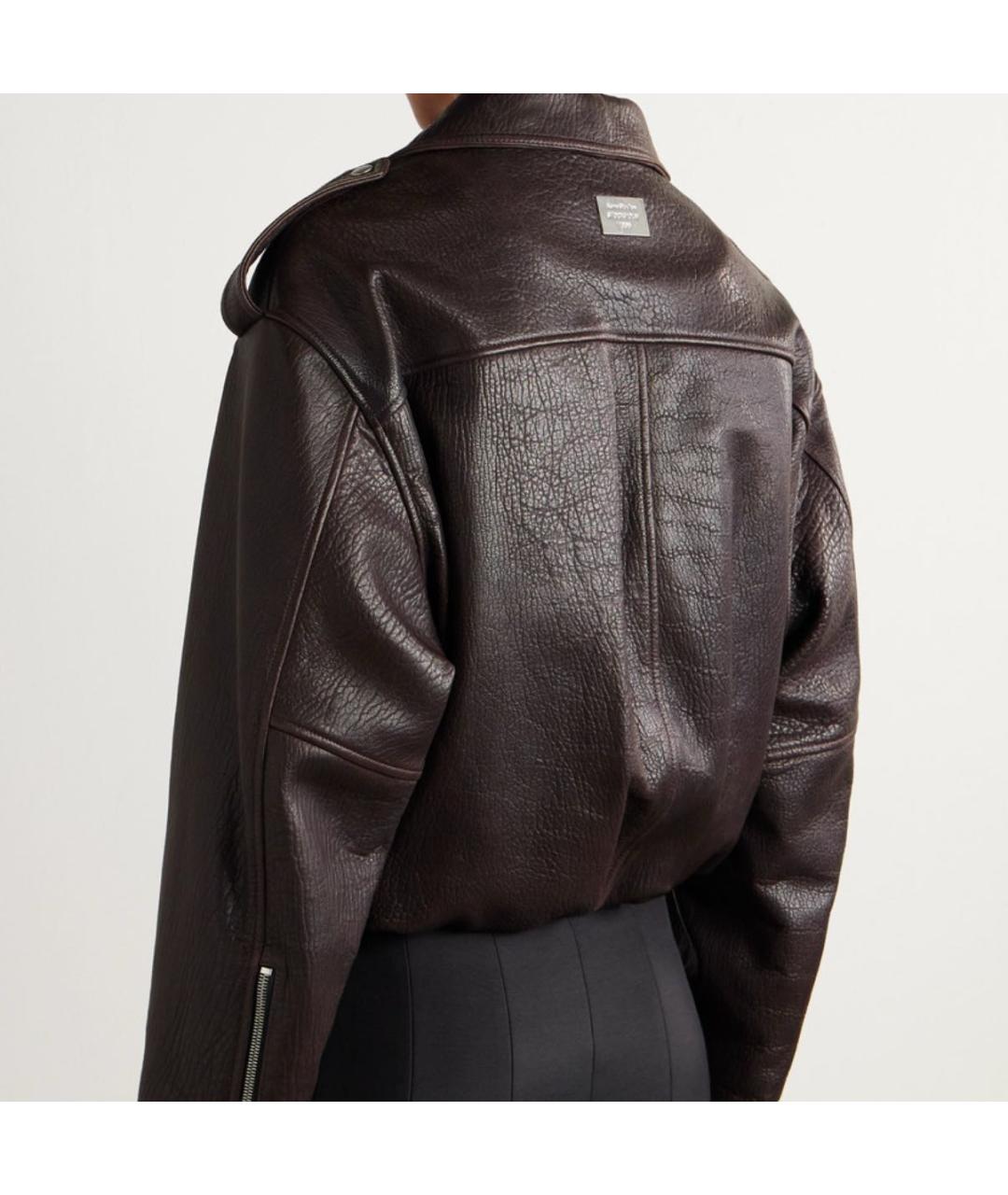 ACNE STUDIOS Коричневая кожаная куртка, фото 4