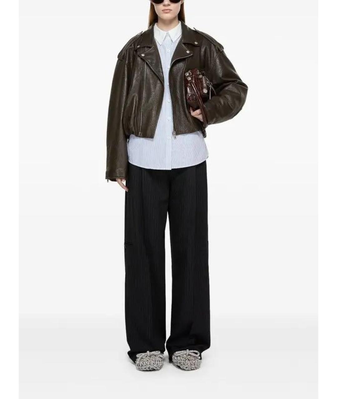 ACNE STUDIOS Коричневая кожаная куртка, фото 6