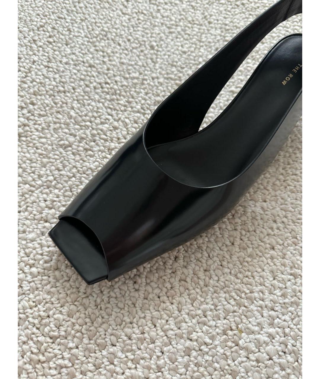 THE ROW Черные кожаные босоножки, фото 3