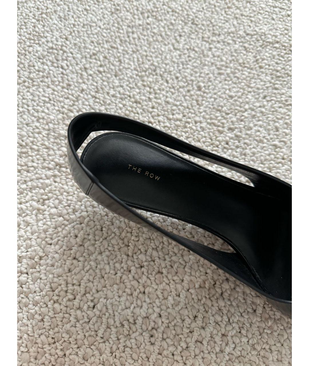 THE ROW Черные кожаные босоножки, фото 4
