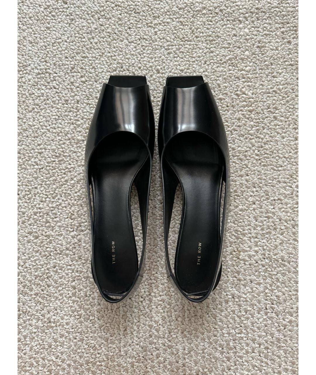 THE ROW Черные кожаные босоножки, фото 2