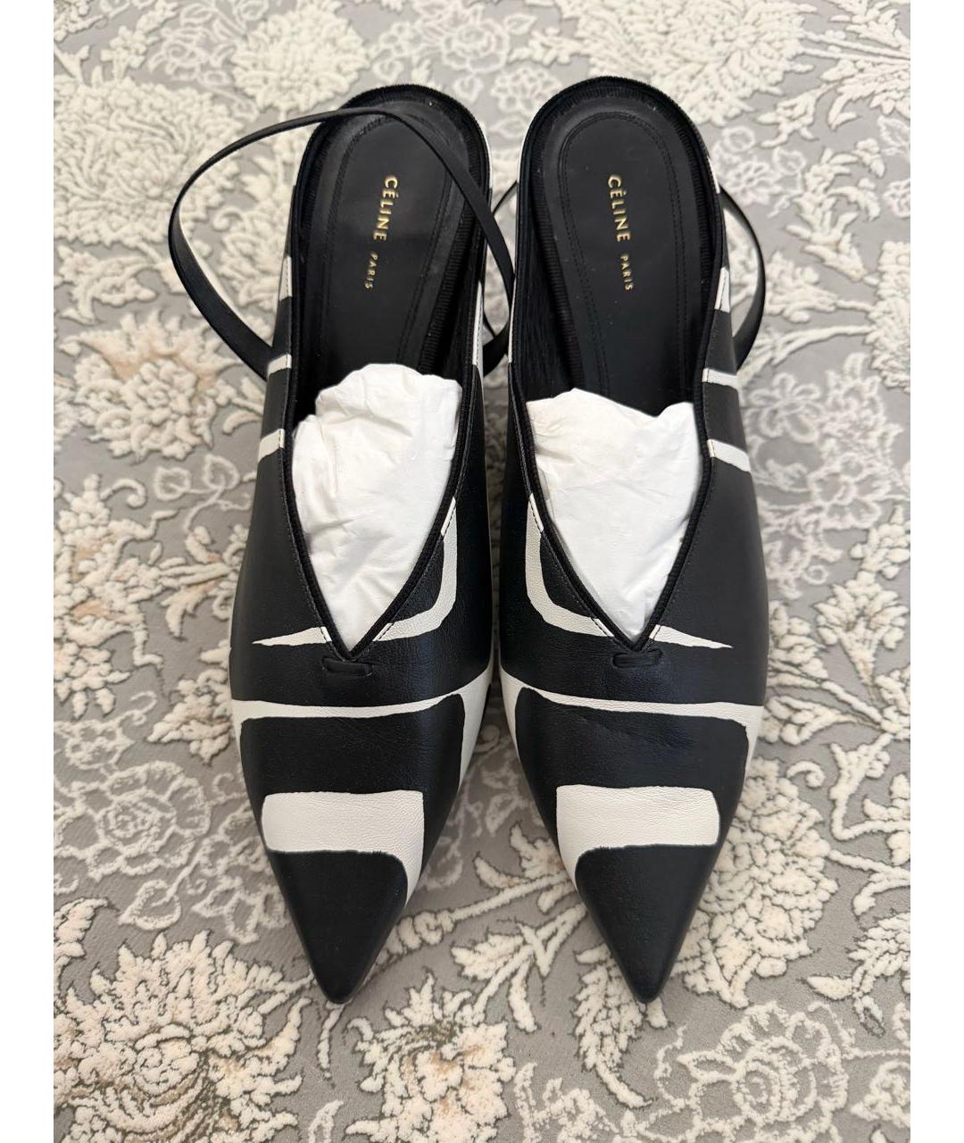 CELINE Черные кожаные туфли, фото 2