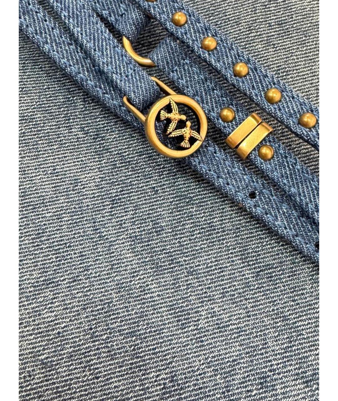 PINKO Синяя хлопковая сумка через плечо, фото 3