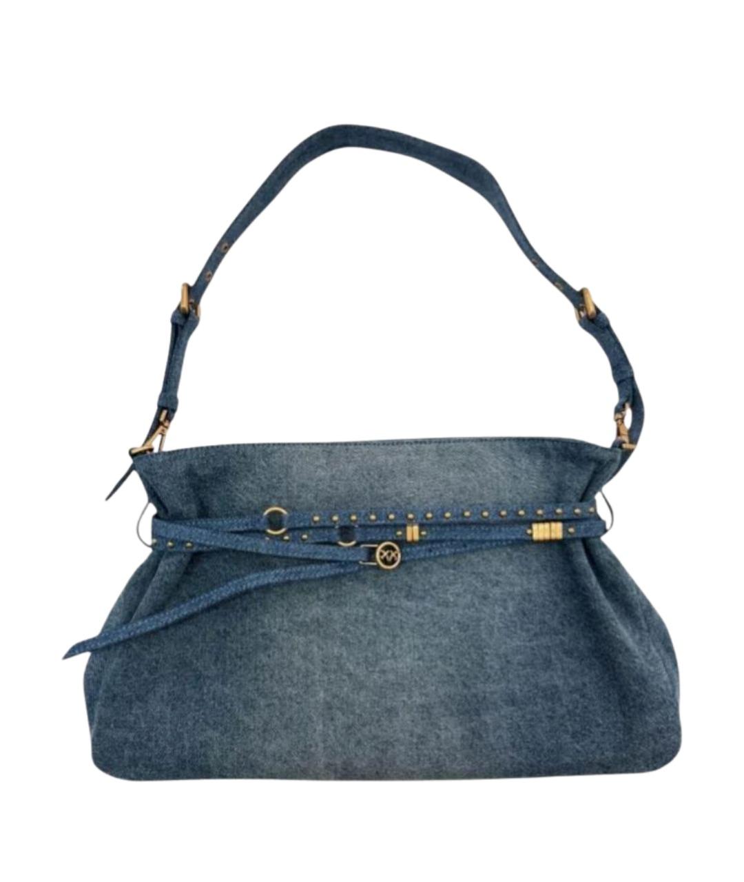 PINKO Синяя хлопковая сумка через плечо, фото 1