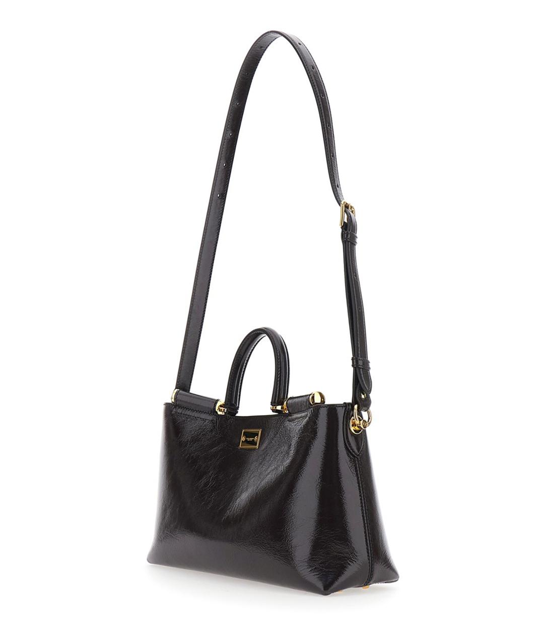 DOLCE&GABBANA Коричневая кожаная сумка тоут, фото 2