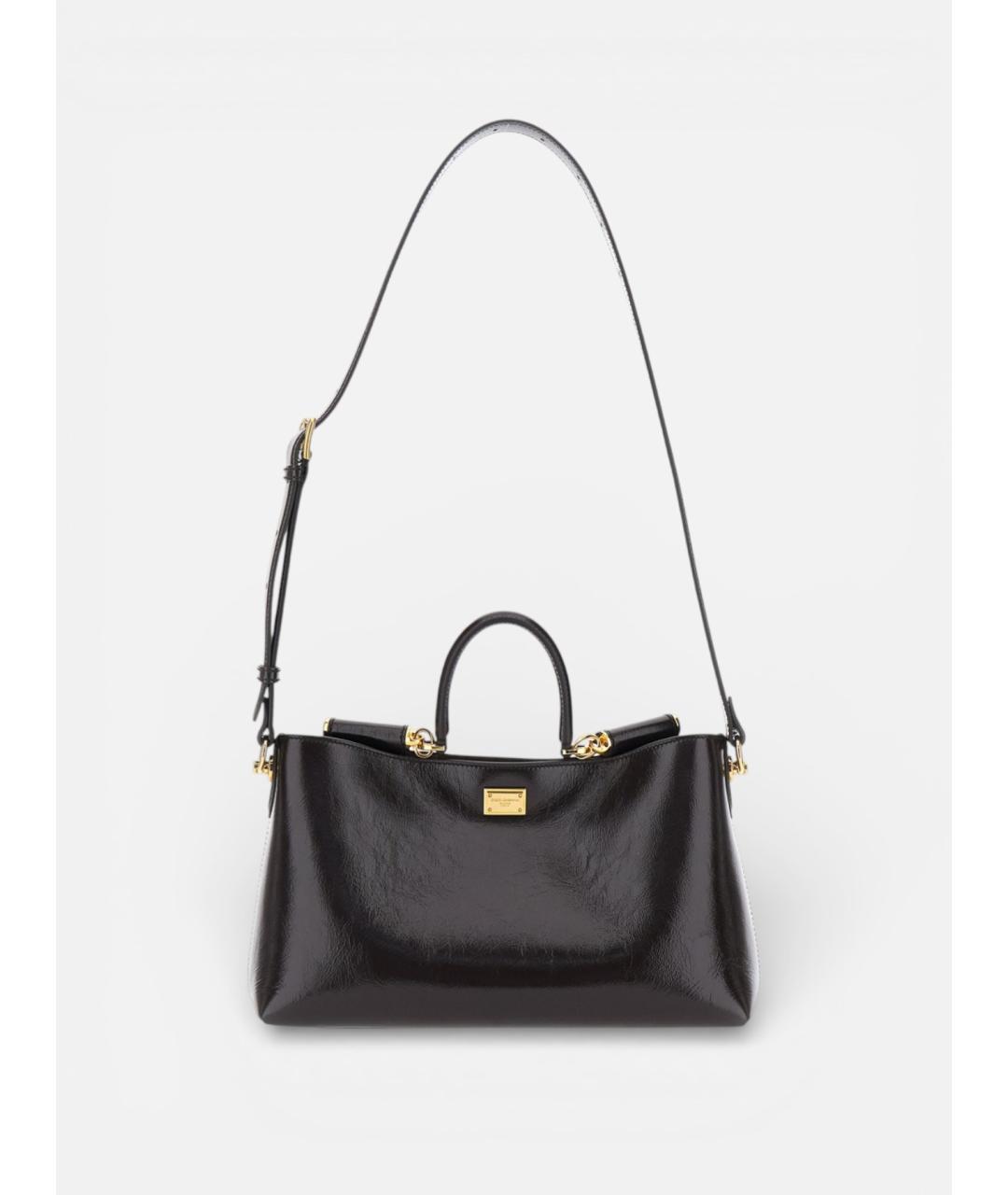 DOLCE&GABBANA Коричневая кожаная сумка тоут, фото 4