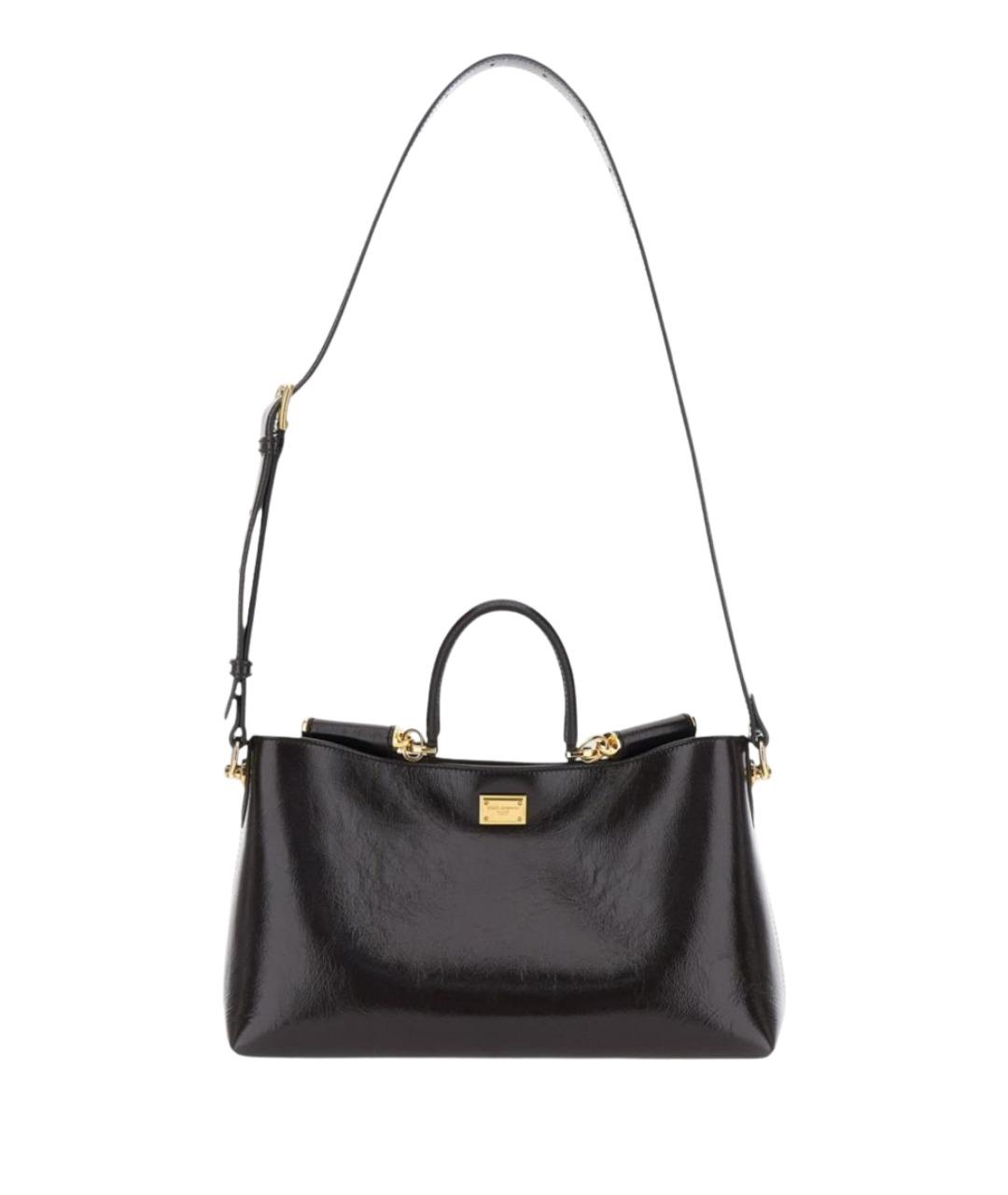 DOLCE&GABBANA Коричневая кожаная сумка тоут, фото 1