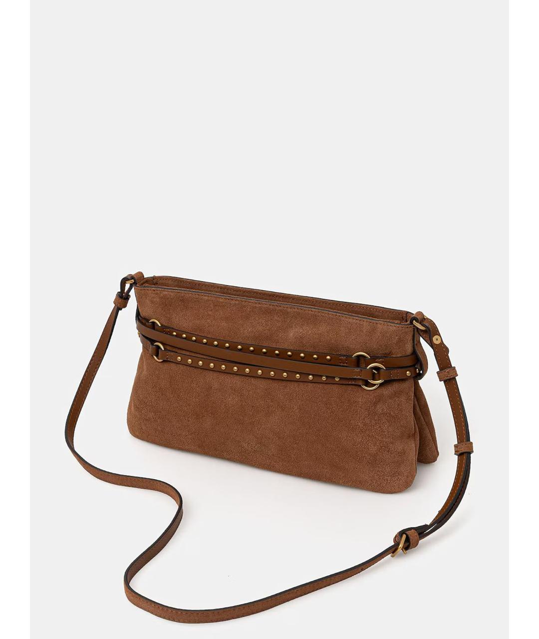 PINKO Коричневая кожаная сумка через плечо, фото 2