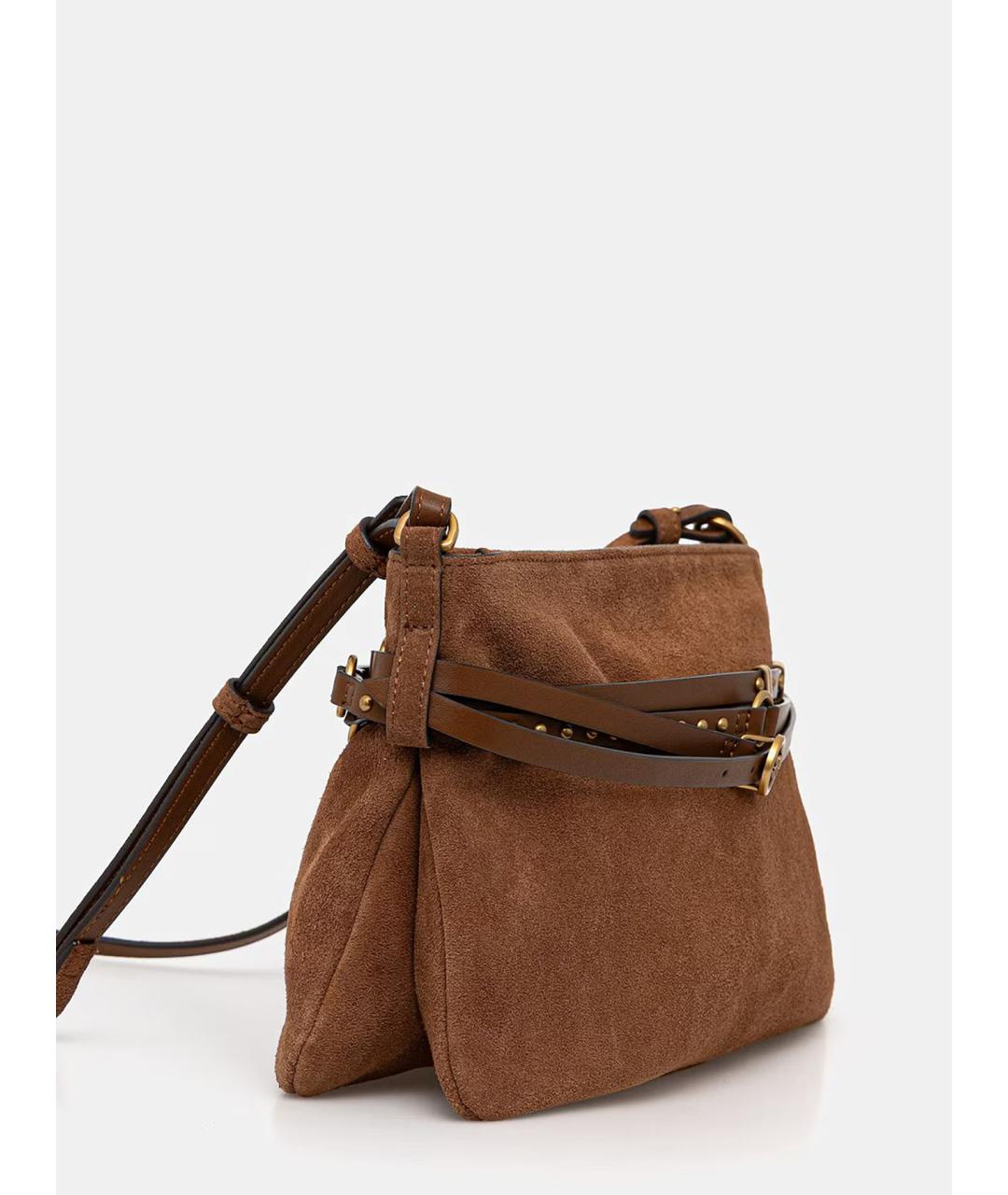 PINKO Коричневая кожаная сумка через плечо, фото 3