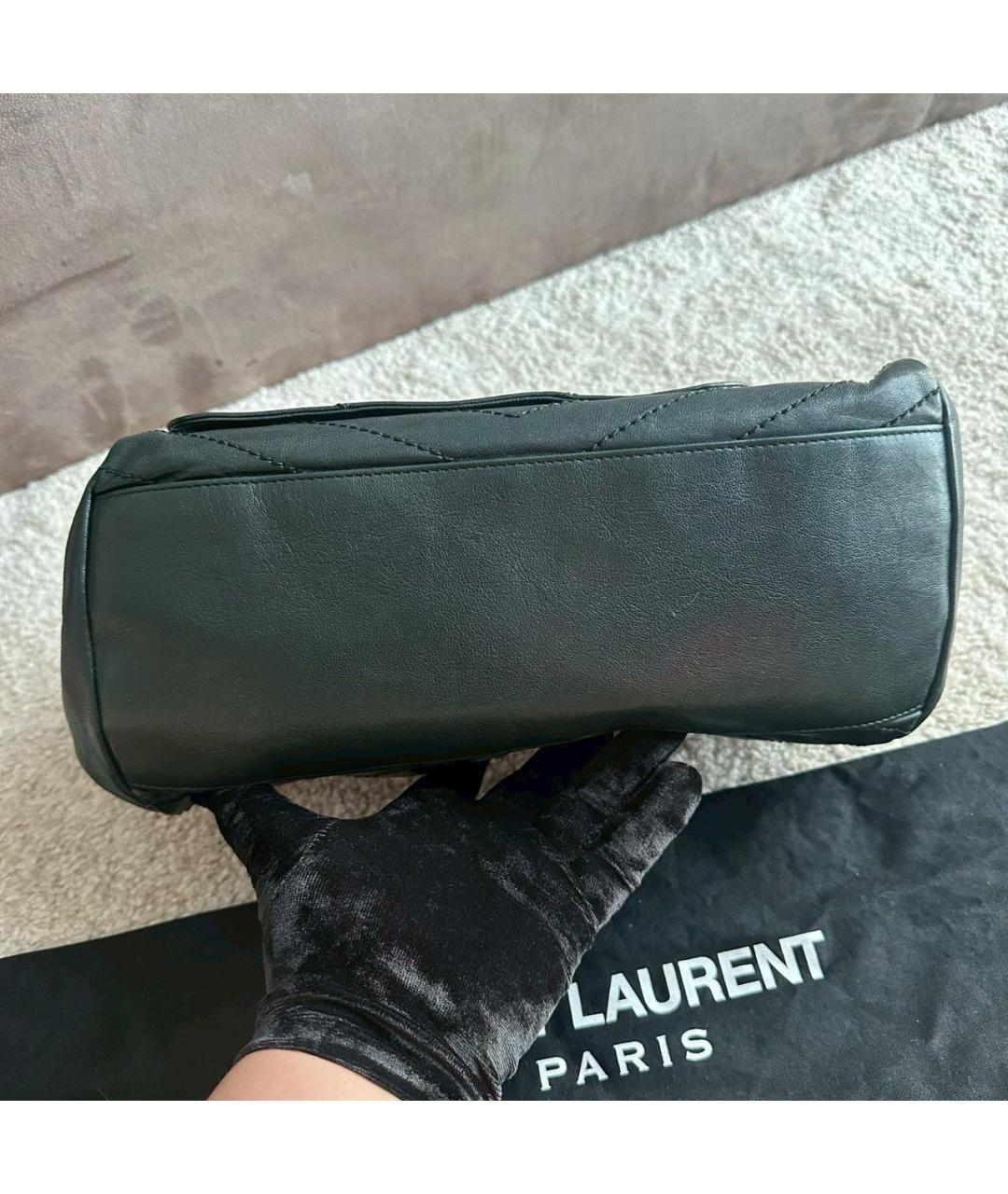 SAINT LAURENT Хаки кожаная сумка через плечо, фото 4