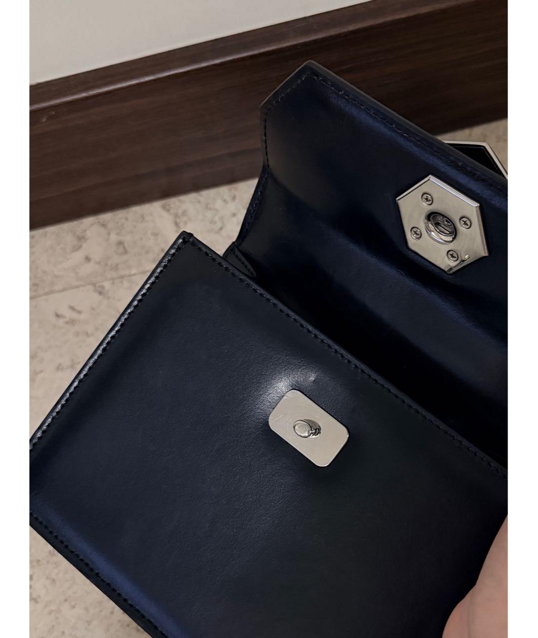 PHILIPP PLEIN Черная кожаная сумка с короткими ручками, фото 2